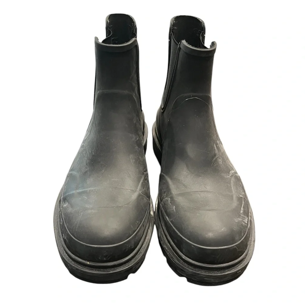 ZARA ELASTICATED RAIN BOOTS‎ BLACK W 10.5/M 9.5 Unisex